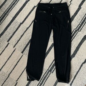 Monroe Black Joggers with Zipper Details